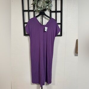 NWT Mountain Mamas Double V Maxi Dress with Pockets in Purple Passion Sz S/M